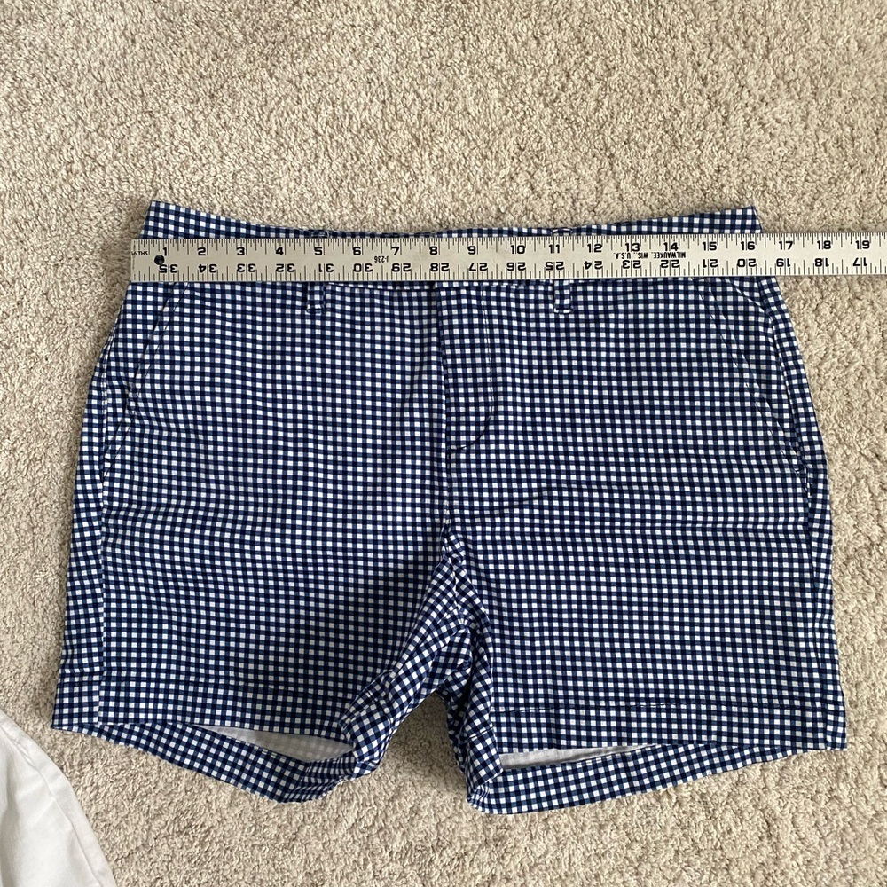 Bundle Tommy Hilfiger White, Denim & Navy Gingham Women’s Shorts Size 10 - Picture 10 of 11